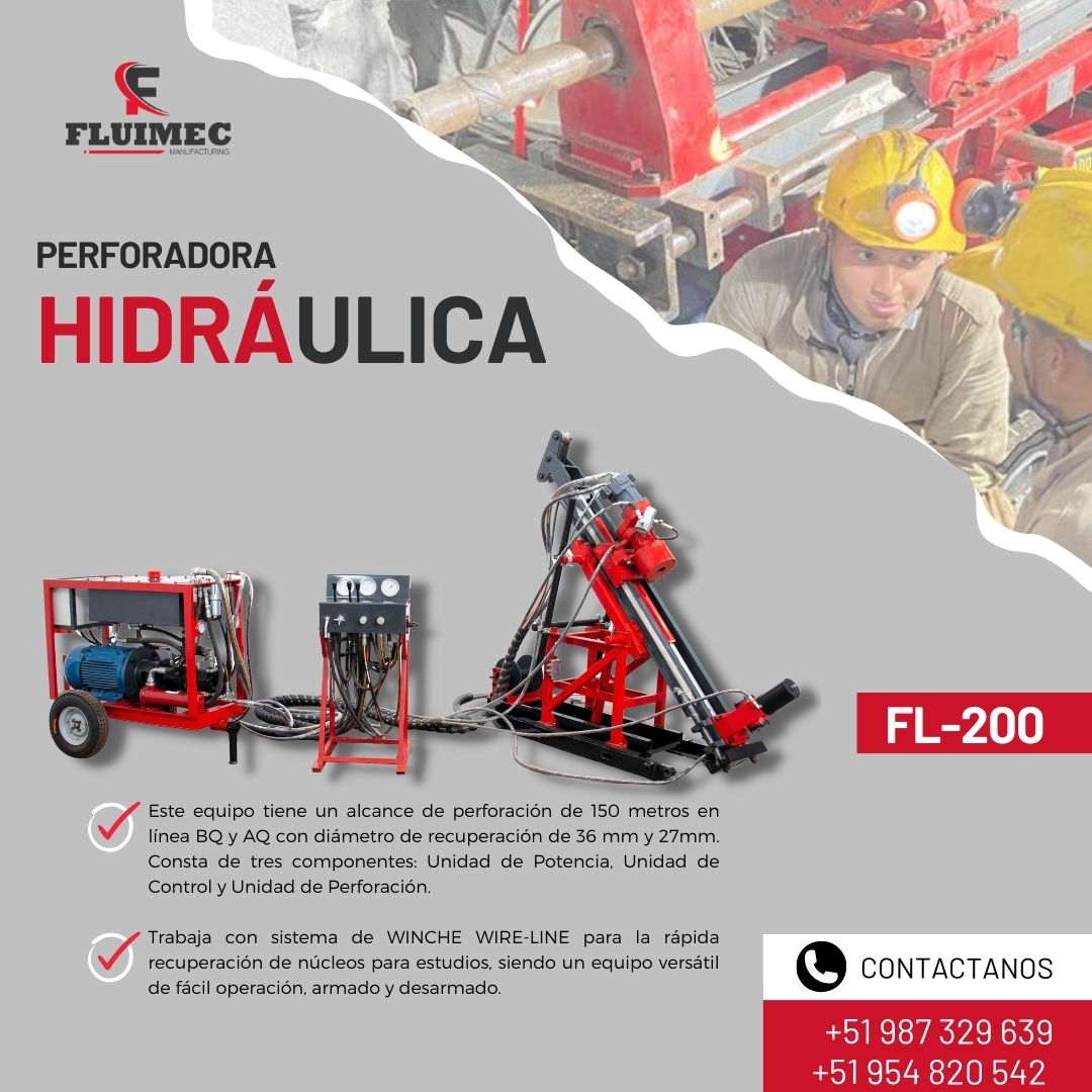 Perforadora FL-200 Equipo eficiente con motor 30 Hp